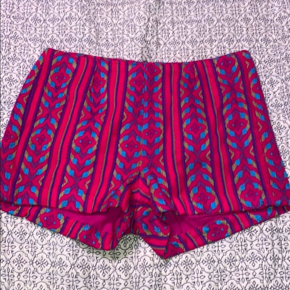 Bright aztec pattern short